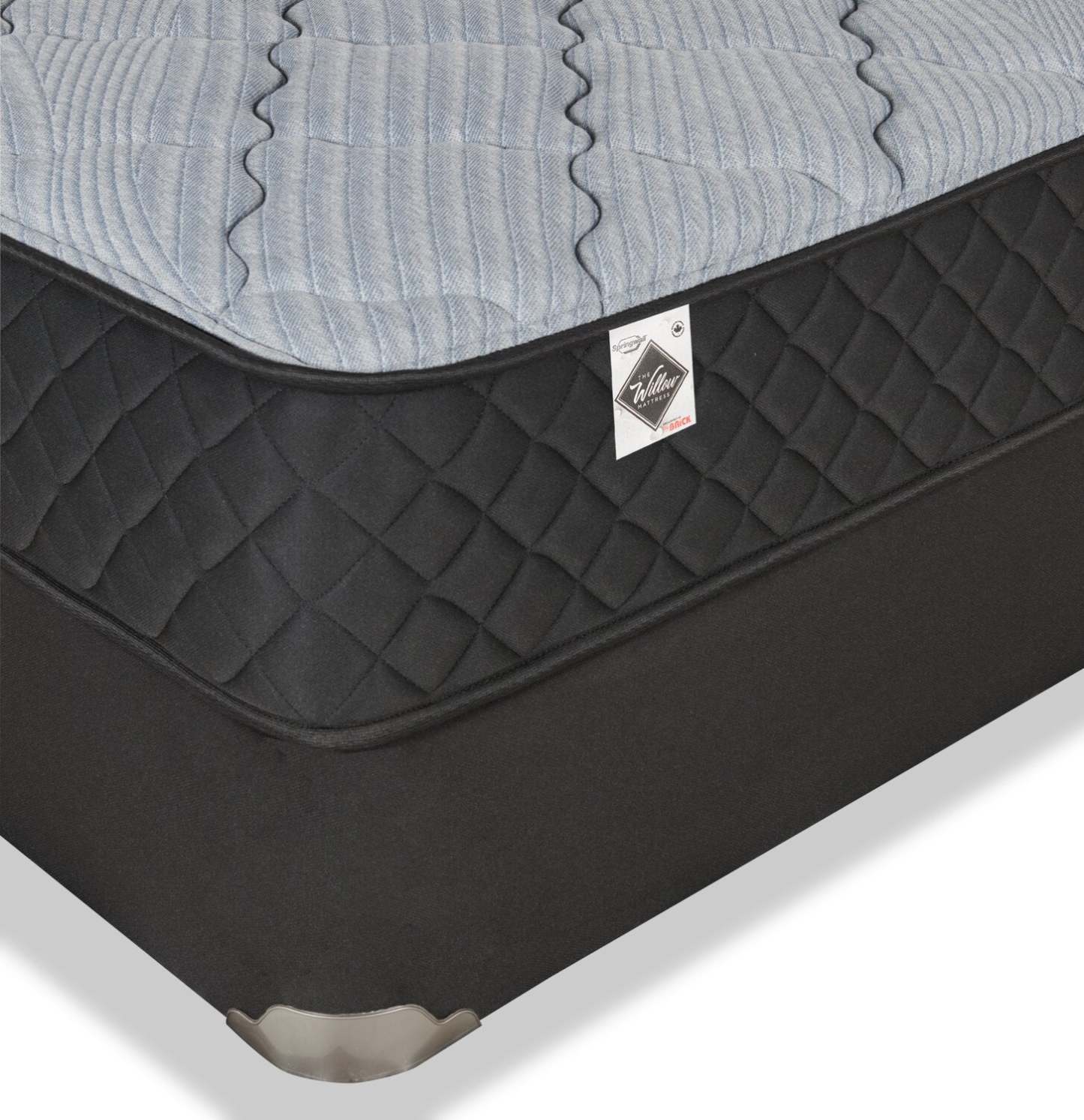 Ensemble matelas semi-ferme à plateau régulier dans une boîte Red Cedar de Springwall pour lit simple