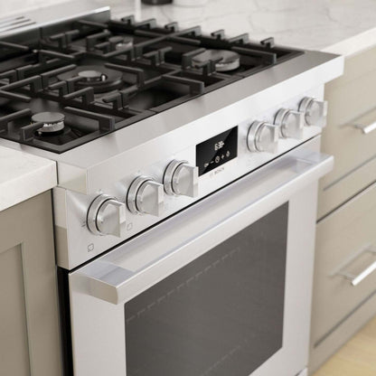 Cuisinière hybride amovible Bosch de série 800 de 3,9 pi³ - HDS8055C | Bosch Série 800 3,9 Cu. Fort. Cuisinière autoportante biénergie - HDS8055C | HDS8055C
