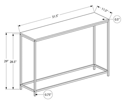 Alma 31.5 Modern Sofa Table - Dark Taupe with Black Metal Frame|Table de salon moderne Alma de 31,5 po - taupe foncée avec armature en métal noir