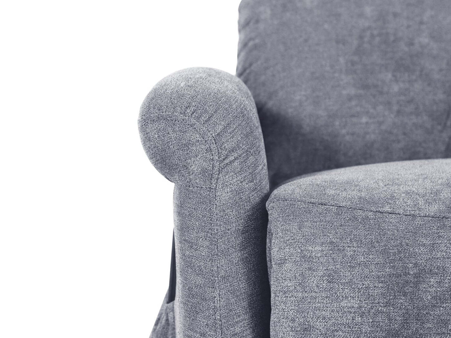 Fauteuil basculeur à inclinaison électrique Ruben de 32 po en tissu chenille - gris