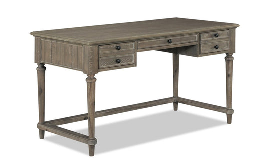 Winston 58 Writing Office Desk with 3-Drawers - Light Brown Driftwood|Bureau de travail Winston de 58 po à 3 tiroirs - bois de grève brun clair