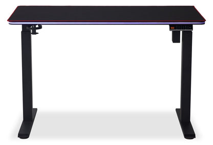 Bureau de jeu Finch 47 avec réglage électrique de la hauteur et éclairage RVB – Noir | Bureau de jeu Finch de 47 po avec réglage électrique de la hauteur et éclairage à DEL RVB - noir
