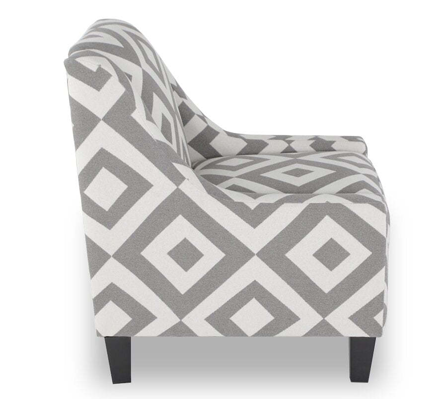 Fabriqué au Canada Cindy Crawford Home Fauteuil d'appoint Kylie 32 en tissu d'apparence lin - Charbon Carré | Fauteuil d'appoint Kylie de Cindy Crawford Home de 32 po fabriqué au Canada en tissu d'apparence lin - carré anthracite