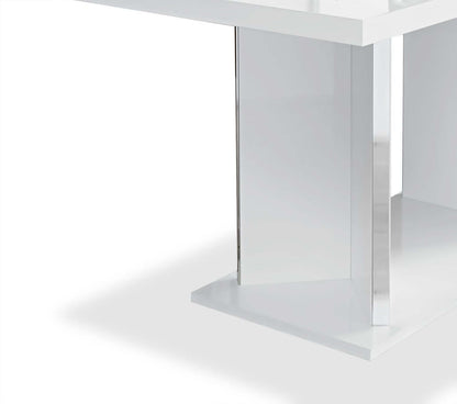 Table de salle à manger Raia - fabriquée en Italie, base piédestal, moderne, 71 po (L) - blanche