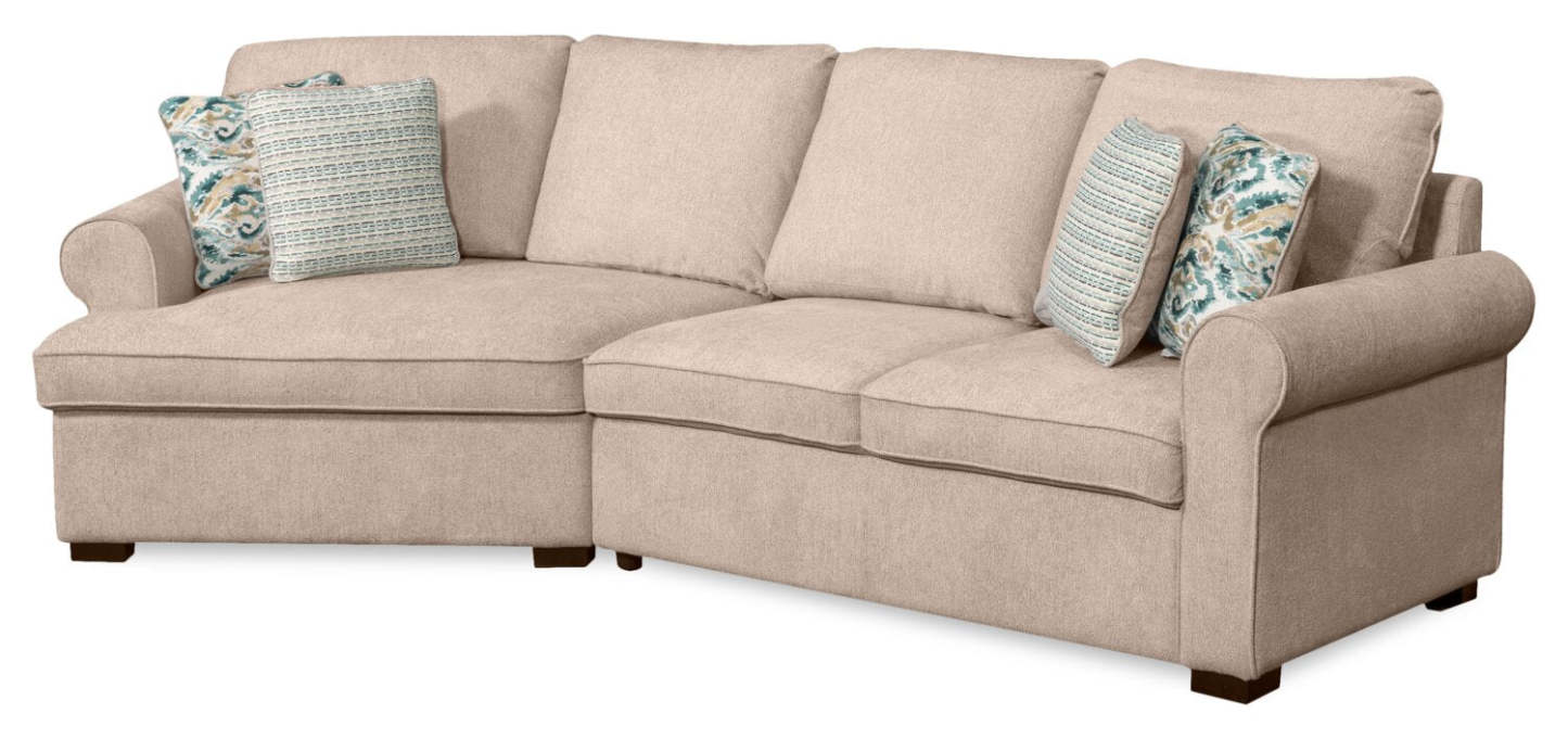Scott Living Haven 2-Piece Left-Facing Chenille Fabric Cuddler Sectional - Taupe | Canapé sectionnel enveloppant de gauche Haven de Scott Living 2 pièces en tissu de chenille - taupe