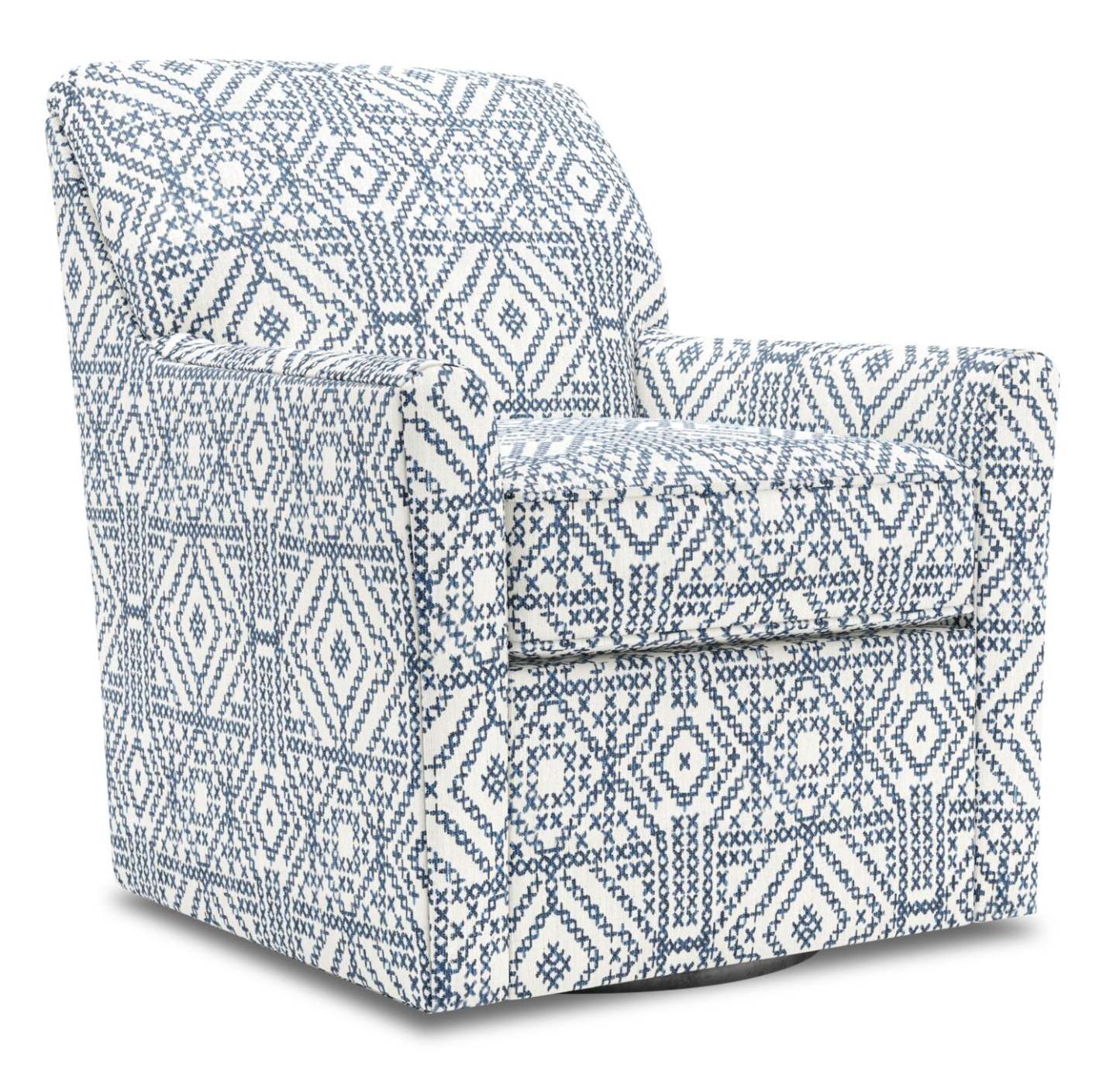 Fauteuil d'appoint pivotant personnalisable Sofa Lab de 31 po fabriqué au Canada en tissu - Encre multicolore | SWIV1156