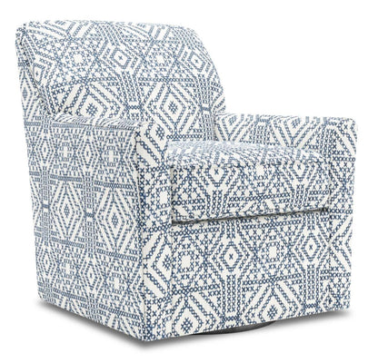 Fauteuil d'appoint pivotant personnalisable Sofa Lab de 31 po fabriqué au Canada en tissu - Encre multicolore | SWIV1156