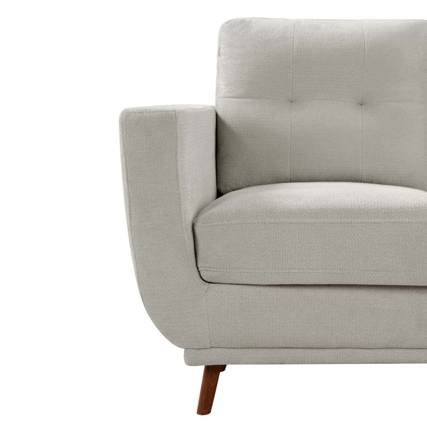 Causeuse en tissu Cosmo 57 avec coussins de dossier capitonnés - Gris | Causeuse Cosmo de 57 po en tissu avec coussins de dossier capitonnés - gris