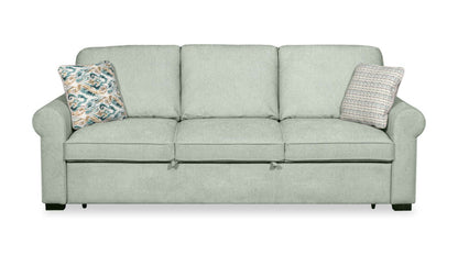 Scott Living Haven 96 Sofa-lit en tissu de chenille avec pattes en bois - bleu écume de mer