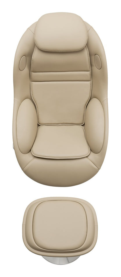 Fauteuil de massage inclinable LG de 29,6 po en tissu d’apparence cuir avec pouf assorti - brun