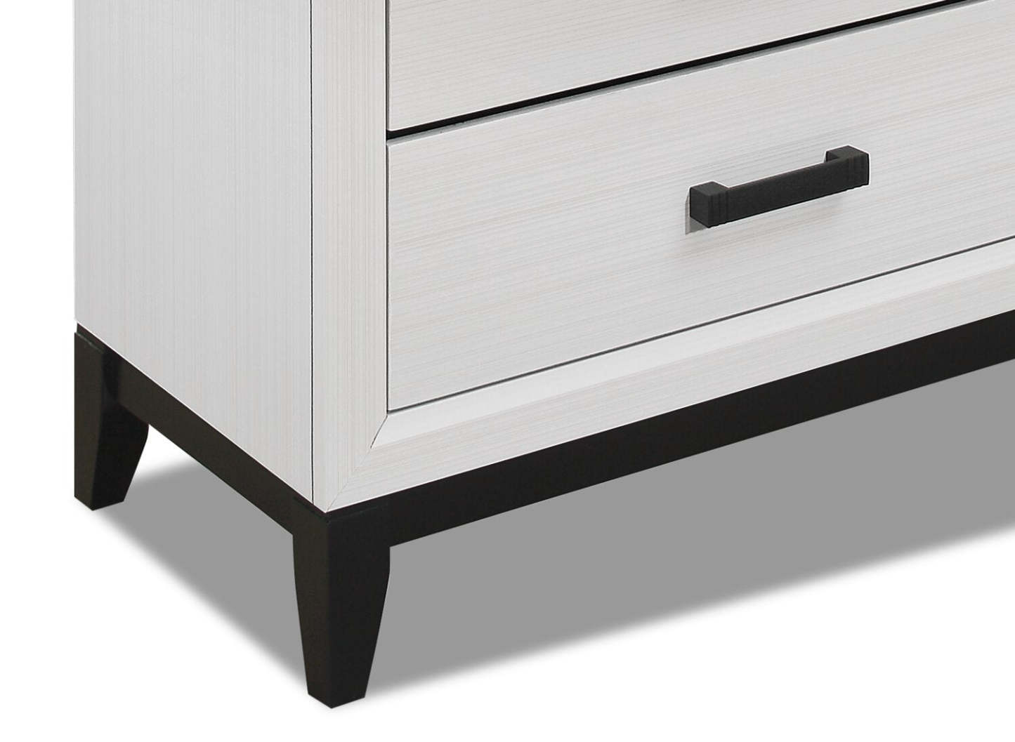 Kate 5pc Bedroom Set with Bed, Dresser & Mirror, White - King Size | Ensemble de chambre à coucher Kate 5 pièces avec lit, commode et miroir, blanc - taille king