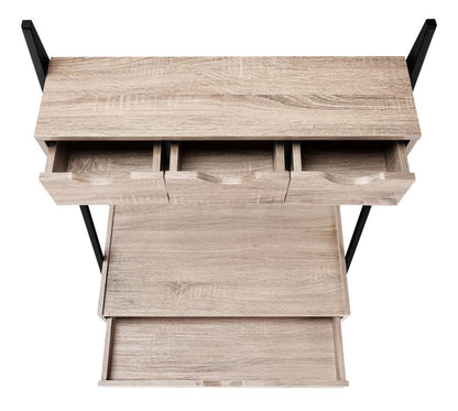 Bureau compact Norris 31.5 avec 4 tiroirs - Taupe|Bureau compact Norris de 31,5 po à 4 tiroirs - taupe