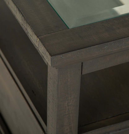 Table de fauteuil traditionnelle Hanson de 15 po en pin avec rangement - graphite