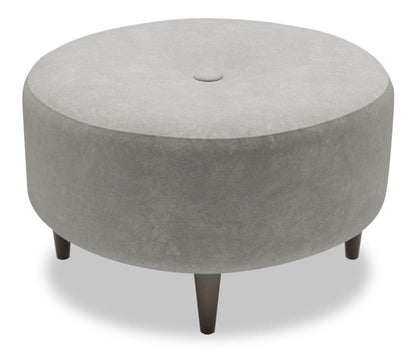 Fabriqué au Canada Sofa Lab personnalisable Pouf en tissu velours The Curve 31 - Gris platine | Pouf The Curve de Sofa Lab de 31 po fabriqué au Canada en tissu de velours - gris Platinum Grey | CURV3588