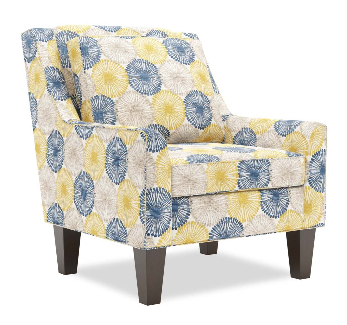 Fauteuil d'appoint club Sofa Lab personnalisable en tissu 29 po avec pattes en bois - Sunshine multicolore | Fabriqué au Canada Sofa Lab Fauteuil d'appoint personnalisable en tissu Club 29 avec pieds en bois - Sunshine multicolore | CLUB1159