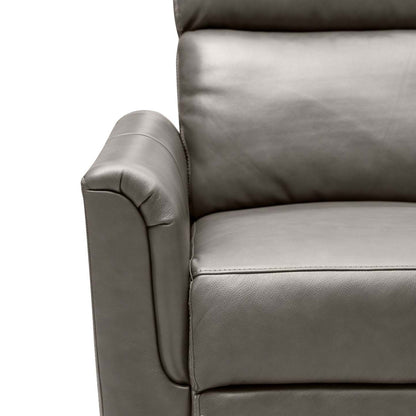 Bryce 35.5 Top-Grain Genuine Leather Power Reclining Chair with Power Headrest - Grey | Fauteuil à inclinaison électrique Bryce de 35,5 po en cuir véritable de qualité supérieure avec appuie-tête électrique - gris