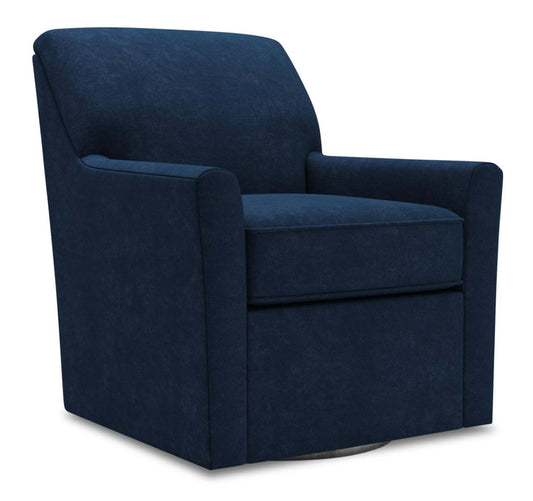 Fauteuil d’appoint pivotant personnalisable Sofa Lab de 31 po fabriqué au Canada en tissu de velours - bleu royal | SWIV3188