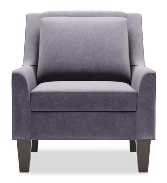 Fauteuil d’appoint club Sofa Lab personnalisable de 29 po en tissu de velours avec pattes en bois - gris Granite Grey | Fauteuil d’appoint club Sofa Lab de 29 po fabriqué au Canada en tissu de velours avec pattes en bois - gris Granite Grey | CLUB3388