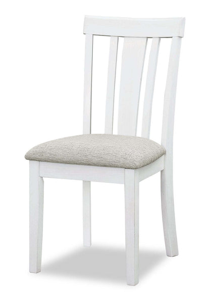 Chaise de salle à manger Brook en tissu de polyester - blanche et grise