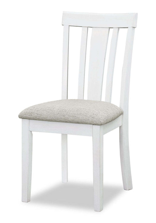 Chaise de salle à manger Brook en tissu de polyester - blanche et grise