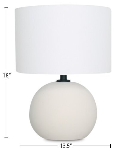 Kort &amp; Co. Elara 18 Lampe de table en céramique en étain blanc | Lampe de table Elara de Kort &amp; Co. de 18 po en céramique étain blanc
