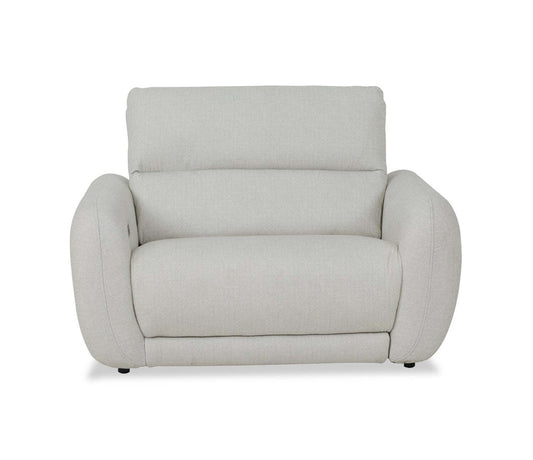 Fauteuil à inclinaison électrique Kailyn de Cindy Crawford Home de 54 po en tissu avec appuie-tête électrique - beige