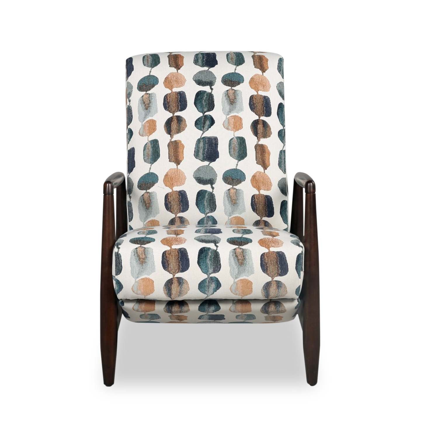 Raven 28,5 Fauteuil d’appoint à inclinaison par poussée en tissu de chenille - bleu sarcelle multicolore