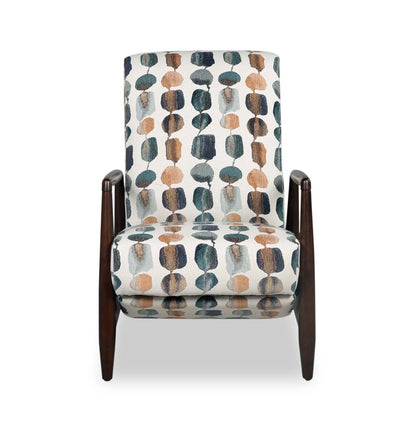 Raven 28,5 Fauteuil d’appoint à inclinaison par poussée en tissu de chenille - bleu sarcelle multicolore