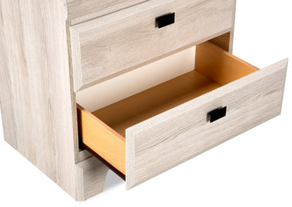 Ensemble de chambre à coucher Yorkdale 6 pièces avec lit à panneau, commode, miroir et table de nuit, blanc - Taille Queen