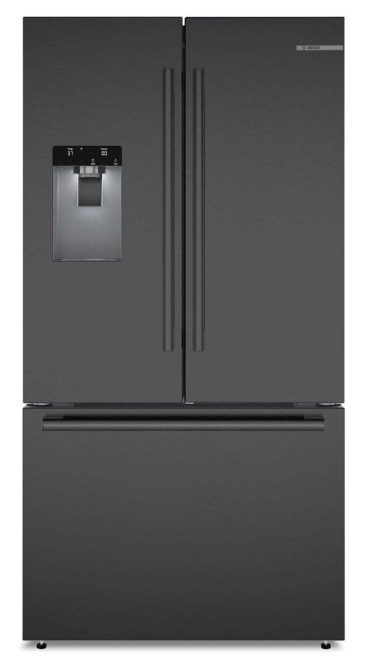 Bosch Série 500 36 26 Cu. Fort. Réfrigérateur à portes françaises - Acier inoxydable noir - B36FD52SNB | Réfrigérateur Bosch Série 500 de 36 po et de 26 pi3 à portes françaises - acier inoxydable noir - B36FD52SNB | B36FD52B