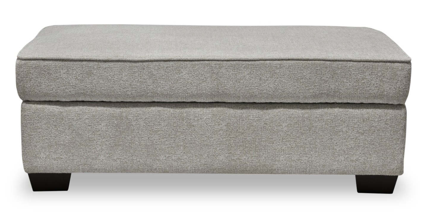 Made in Canada Verona 44 Linen-Look Fabric Storage Ottoman - Beige | Pouf de rangement Verona de 44 po fabriqué au Canada en tissu d’apparence lin - beige