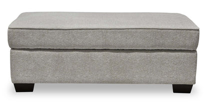 Made in Canada Verona 44 Linen-Look Fabric Storage Ottoman - Beige | Pouf de rangement Verona de 44 po fabriqué au Canada en tissu d’apparence lin - beige