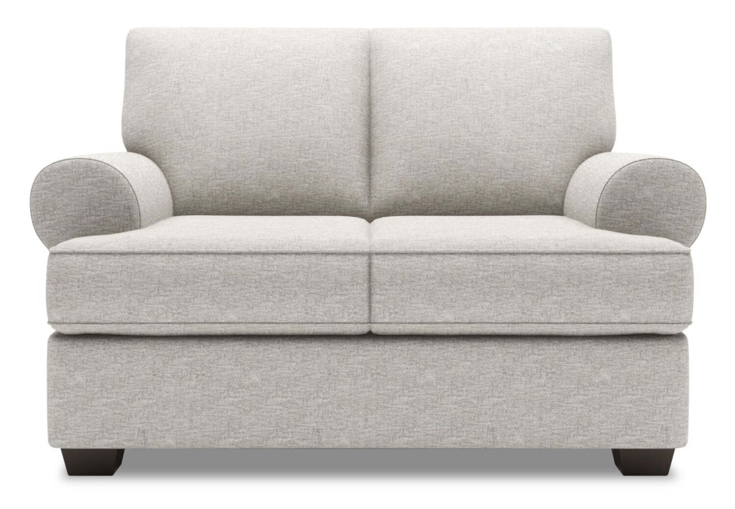 Fabriqué au Canada Canapé Personnalisable Lab Roll 64 Canapé en Tissu Chenille avec Accoudoirs Enroulés - Argent Luxe | Causeuse Roll de Sofa Lab de 64 po fabriquée au Canada en tissu d’apparence lin avec accoudoirs enroulés - argenté Luxe | RO202793