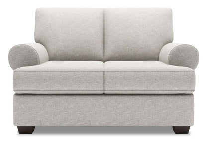 Fabriqué au Canada Canapé Personnalisable Lab Roll 64 Canapé en Tissu Chenille avec Accoudoirs Enroulés - Argent Luxe | Causeuse Roll de Sofa Lab de 64 po fabriquée au Canada en tissu d’apparence lin avec accoudoirs enroulés - argenté Luxe | RO202793