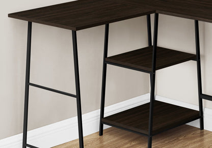 Evlin 42 L-Shaped Office Desk with Shelves - Espresso|Bureau en forme de L Evlin de 42 po à tablettes - espresso