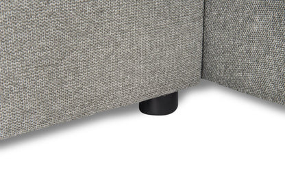 Savvy 2-Piece Right-Facing Linen-Look Fabric Sectional with Adjustable Headrests, Cupholders and USB Port - Grey | Canapé sectionnel droit Savvy 2 pièces en tissu d’apparence lin avec appuie-têtes réglables, porte-gobelets et port USB - gris