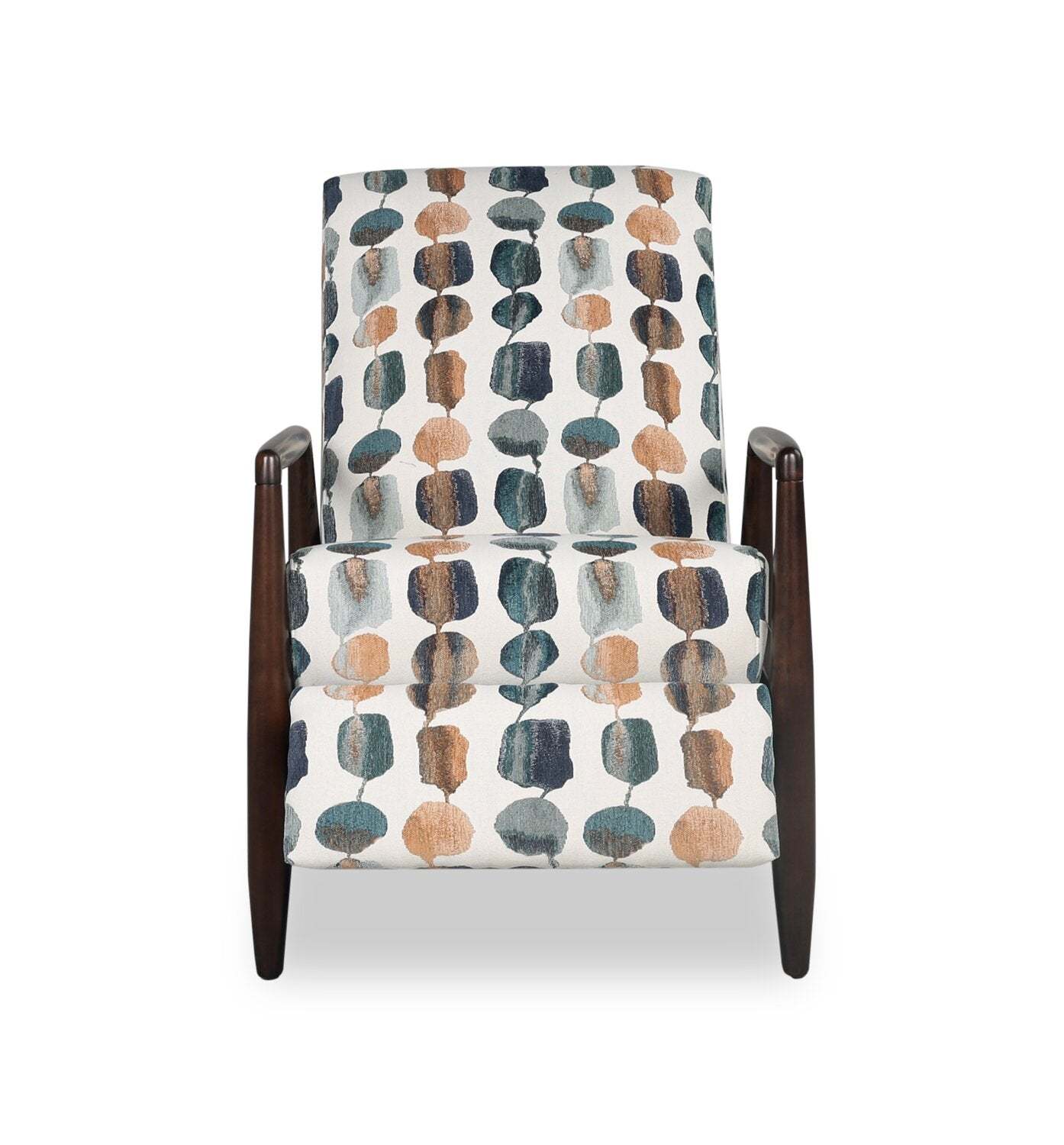 Raven 28,5 Fauteuil d’appoint à inclinaison par poussée en tissu de chenille - bleu sarcelle multicolore