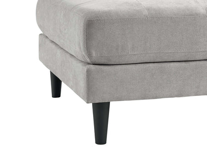 Ottoman en tissu Metro 63 avec coussin capitonné - Neutre | Pouf Metro de 63 po en tissu avec coussin capitonné - neutre