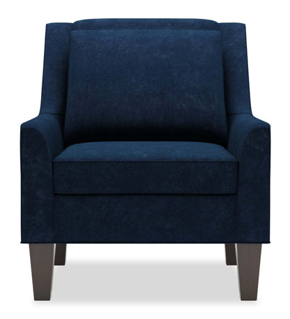 Fauteuil d’appoint club Sofa Lab personnalisable en tissu de velours de 29 po avec pattes en bois - bleu royal | Fauteuil d’appoint club Sofa Lab de 29 po fabriqué au Canada en tissu de velours avec pattes en bois - bleu royal | CLUB3188
