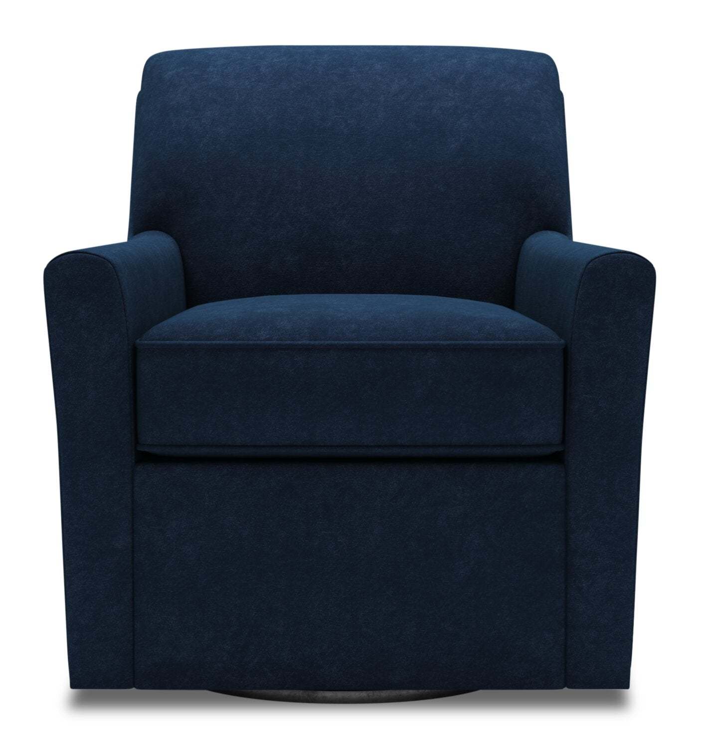 Fauteuil d’appoint pivotant personnalisable Sofa Lab de 31 po fabriqué au Canada en tissu de velours - bleu royal | SWIV3188
