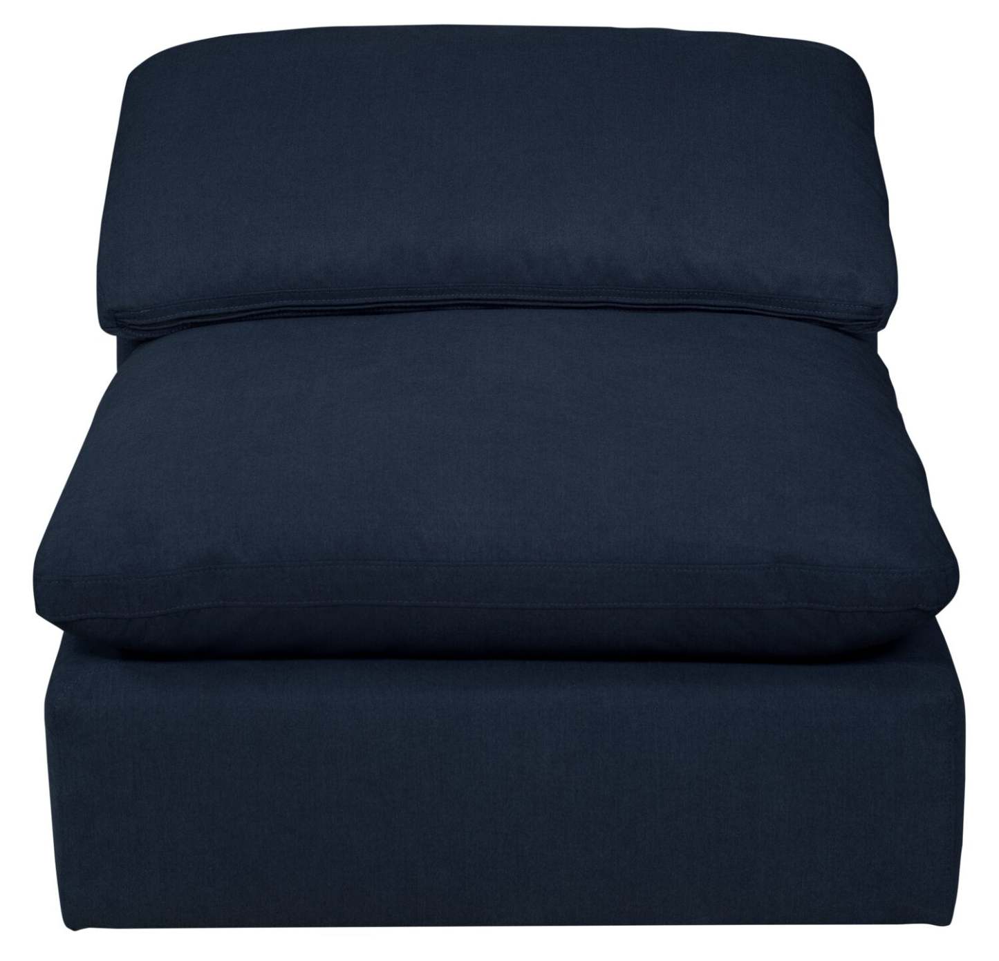 Eclipse Modular 38 Linen-Look Fabric Armless Chair with Reversible Feather Down Cushions - Navy Blue | Fauteuil modulaire sans accoudoirs Eclipse de 38 po en tissu d’apparence lin avec coussins réversibles en duvet et plumes - bleu marine