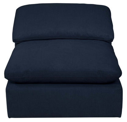 Eclipse Modular 38 Linen-Look Fabric Armless Chair with Reversible Feather Down Cushions - Navy Blue | Fauteuil modulaire sans accoudoirs Eclipse de 38 po en tissu d’apparence lin avec coussins réversibles en duvet et plumes - bleu marine