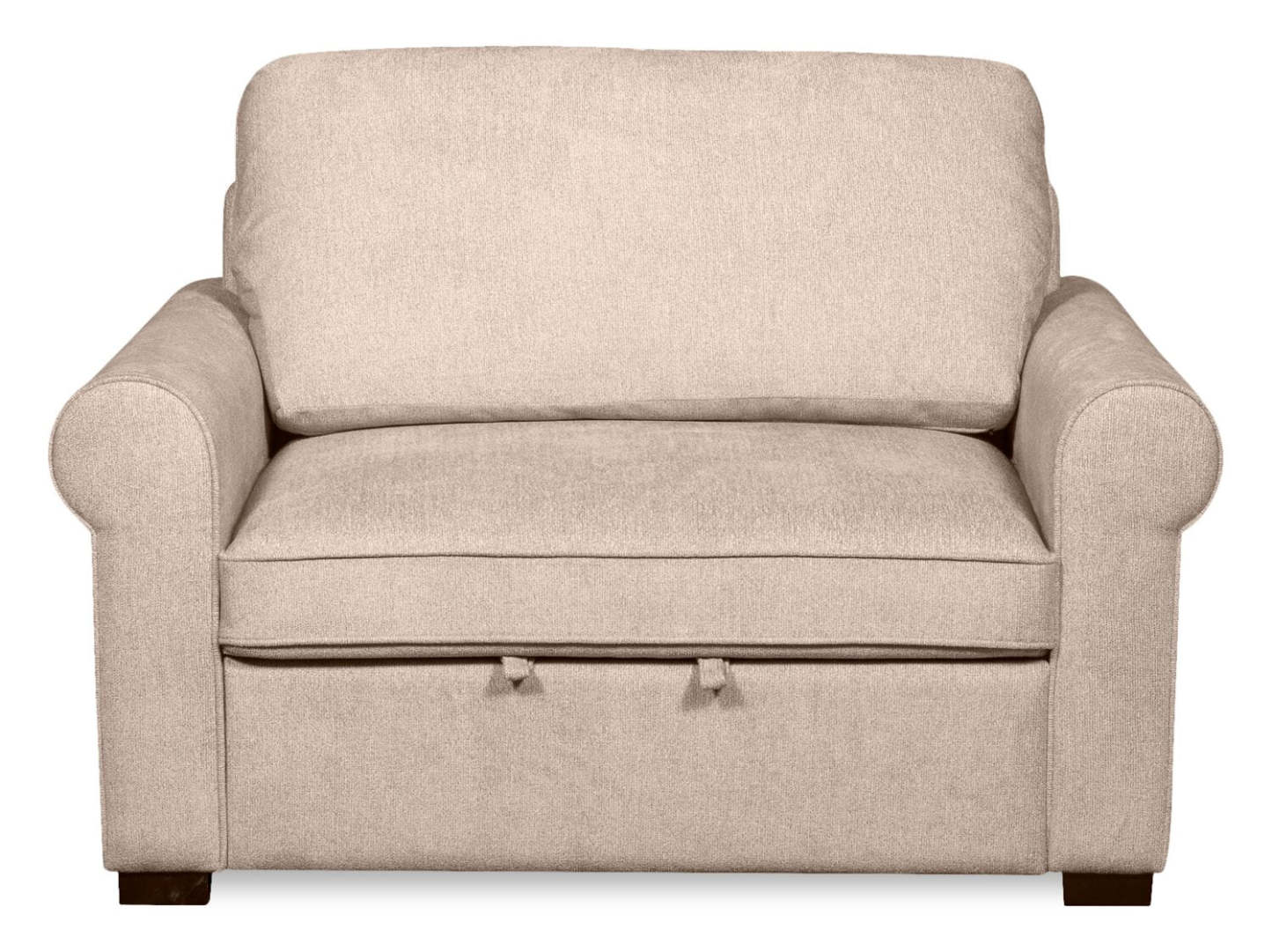 Fauteuil convertible Haven de Scott Living de 55 po en tissu de chenille avec pattes en bois - taupe