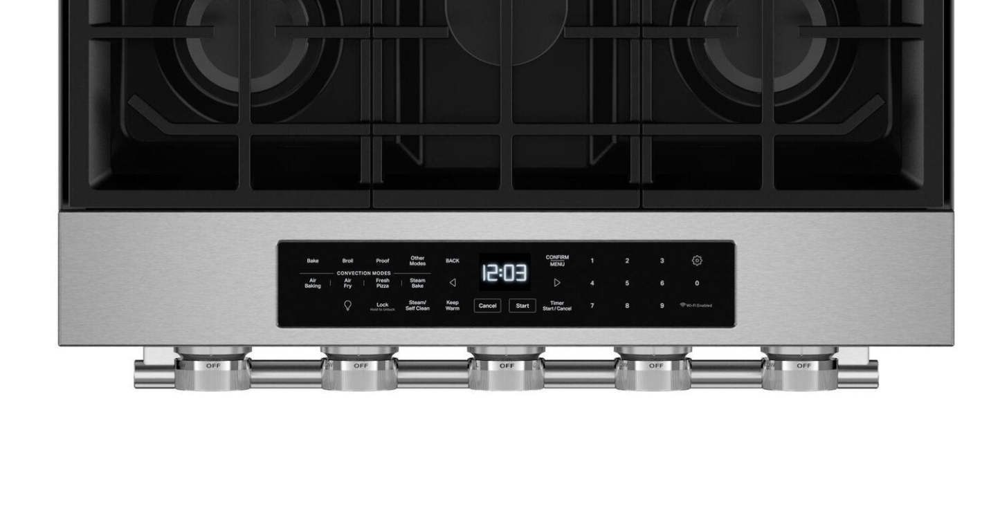 Cuisinière à gaz encastrée KitchenAid de 30 po et de 5,0 pi³ - acier inoxydable résistant aux traces de doigts - KSGS530SPS