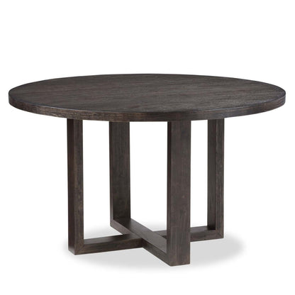 Table de salle à manger Zelda avec base sur piédestal, ronde 52 W - Brun expresso | Table de salle à manger ronde Zelda de 52 po (L) avec base piédestal - brun expresso