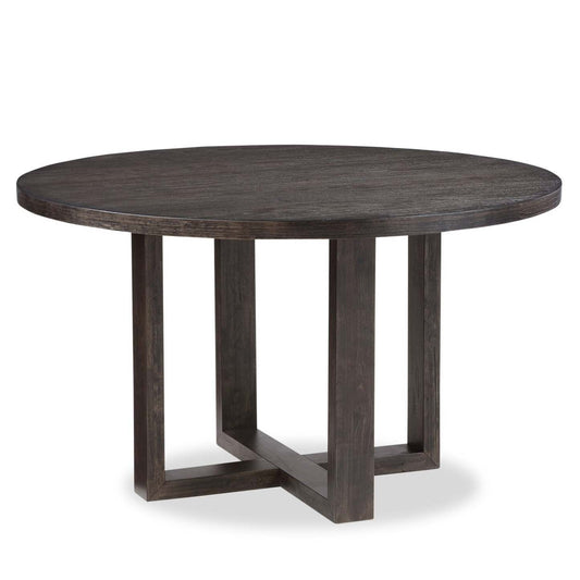 Table de salle à manger Zelda avec base sur piédestal, ronde 52 W - Brun expresso | Table de salle à manger ronde Zelda de 52 po (L) avec base piédestal - brun expresso