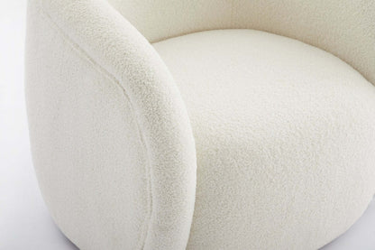 Fauteuil d'appoint courbé en tissu Sherpa Solo 31.1 - Crème glacée | Fauteuil d'appoint courbé Solo de 31,1 po en tissu sherpa - crème glacée