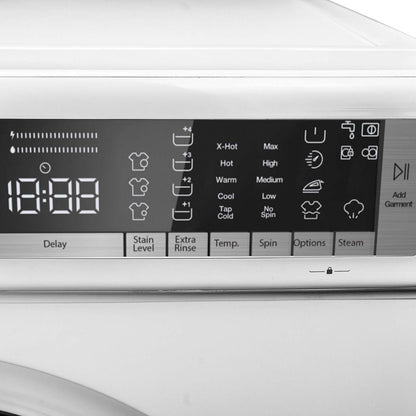 Danby 24 2,2 pi³ Laveuse à chargement frontal compacte et superposable avec vapeur - blanche - DWM022D3WDB | Laveuse à chargement frontal compacte et superposable Danby de 2,2 pi³ et de 24 po avec vapeur - blanche - DWM022D3WDB | DWM022DB