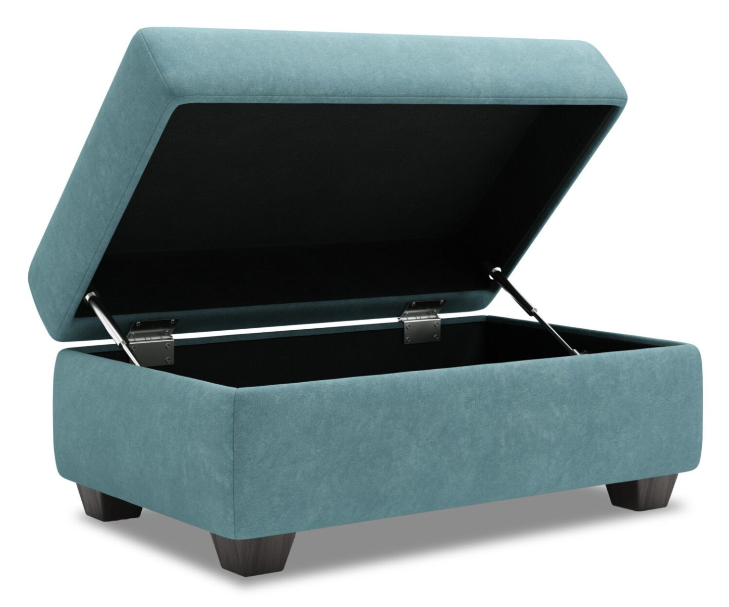 Fabriqué au Canada Pouf de rangement personnalisable The Trunk 39 en tissu de velours - bleu mer | Pouf de rangement The Trunk de Sofa Lab de 39 po fabriqué au Canada en tissu de velours - bleu mer | TRUN3288