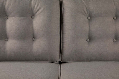 Sofa Novalee de 75,5 po en tissu d’apparence lin avec accoudoirs évasés et capitonnage à boutons - taupe